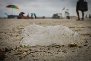 plastic bottle in a beach