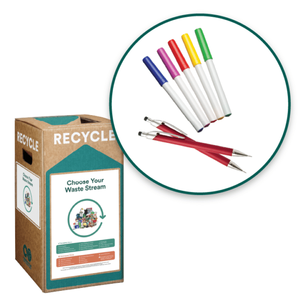 pens pencils markers recycling