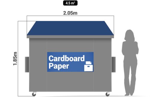 paper and cardboard recycling bin - Cardboard-Paper-45m-bin-service