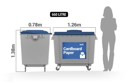 paper and cardboard recycling bin - Cardboard-paper-660-litre-bin-service