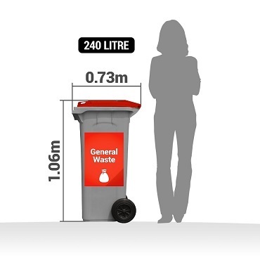 general waste collection bins - 240 litre
