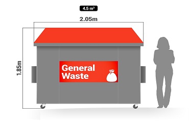general waste collection bins - 4.5 m3